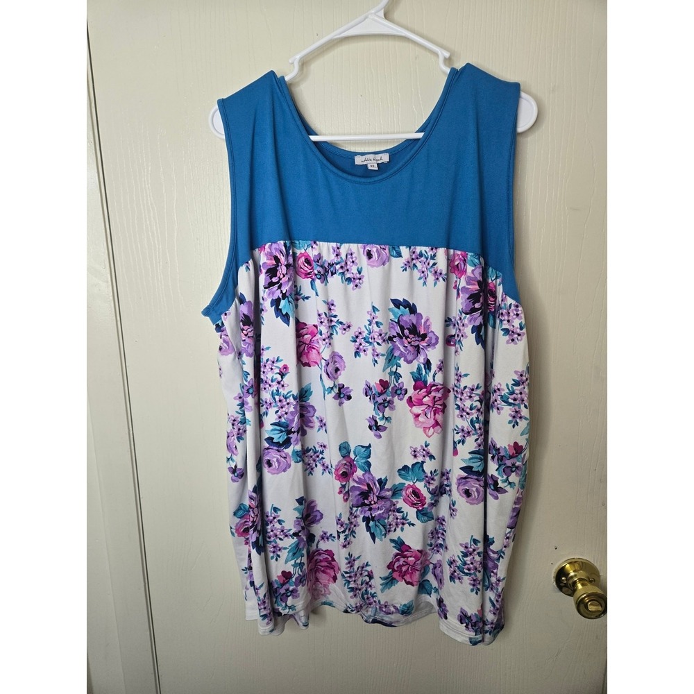 White Birch Flower Floral Tank‎ 3X